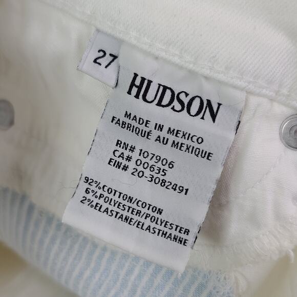NEW Hudson Ankle Krista Super Skinny White Distressed Stretch Jeans Size 27 - Picture 13 of 13